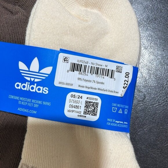 ADIDAS Originals Trefoil 6 Pack No Show Socks - Picture 5 of 5